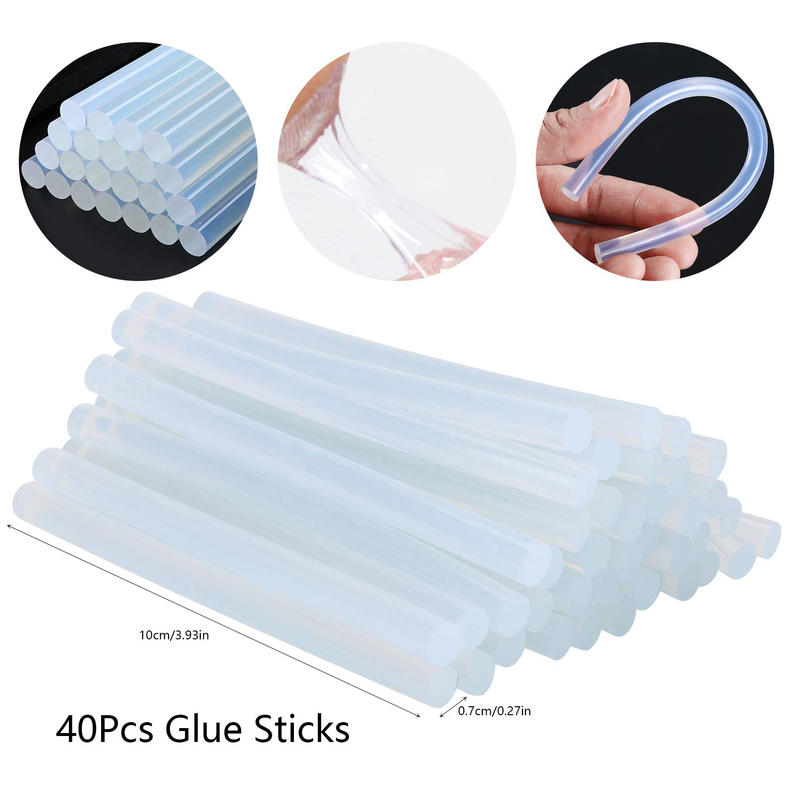 Buy Hot Glue Gun,Hippodance 20W Mini Glue Gun with 40pcs 7mm x 100mm