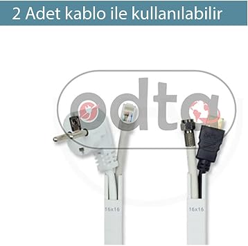 4 Metre (16x16mm) | Kendinden Yapışkanlı Kablo Kanalı | 4m (10 Adet x 40cm) | Kablo Gizleyici
