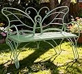 Boweniog Outdoor Bench Patio Outdoor Garden Bench with Built-in Table, Butterfly Bench for Outside, 3 People Outdoor Bench Garden Bench Front Porch Furniture (Green, 49.2inch)