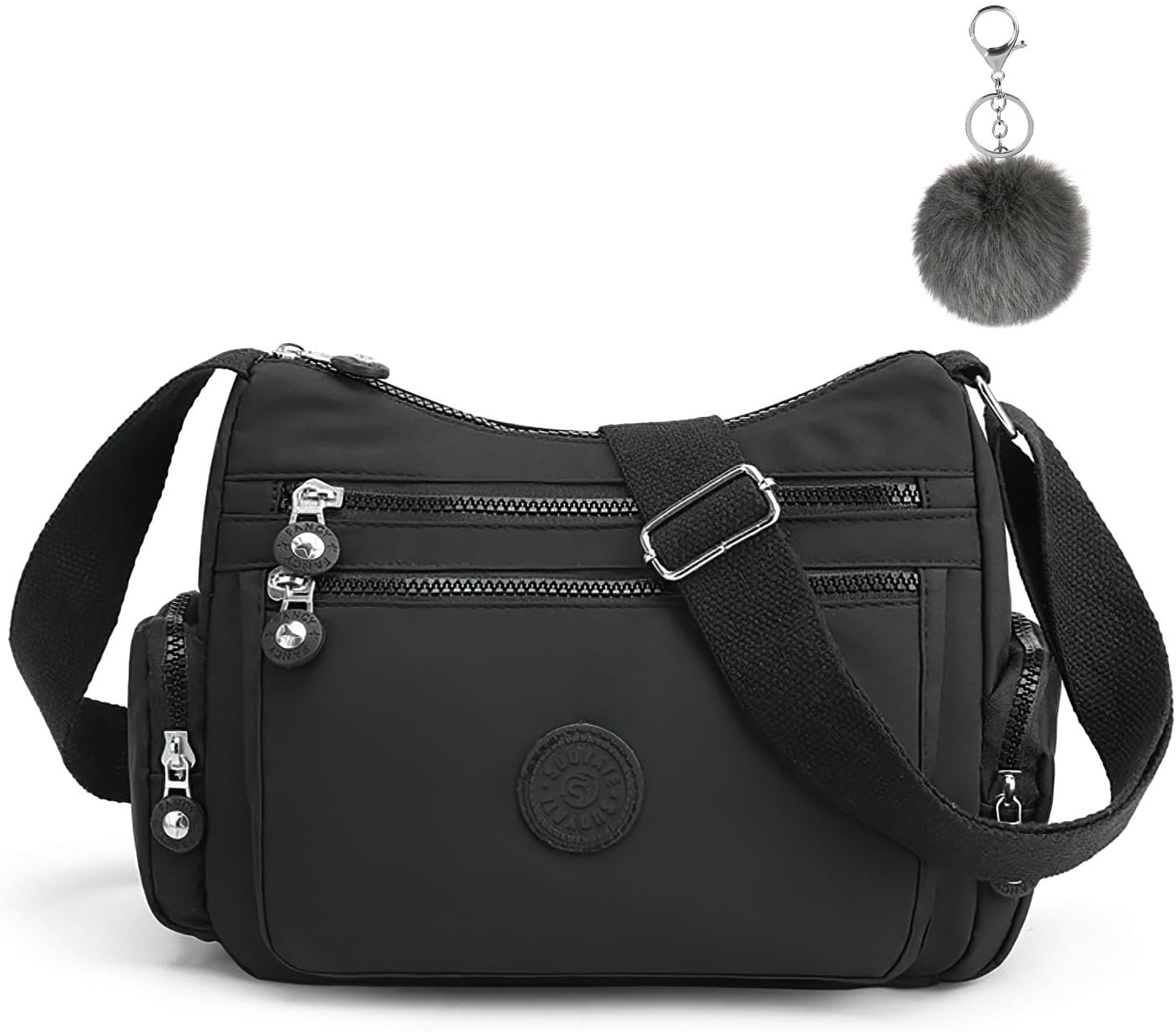 Women's Multi-Pocket Casual Crossbody Bag, Multifunctional Travel Bag with Adjustable Shoulder Strap, Nylon Lightweight and Waterproof, for Shopping, Hiking, Everyday Use