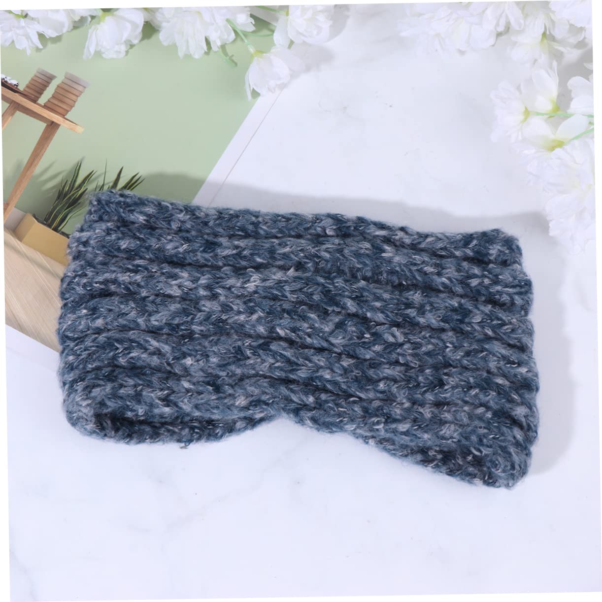 CONGARTENO Dressy Headband Women's Fashion Headwear Dark Blue Warm Knitting Hair Band for Daily Parties