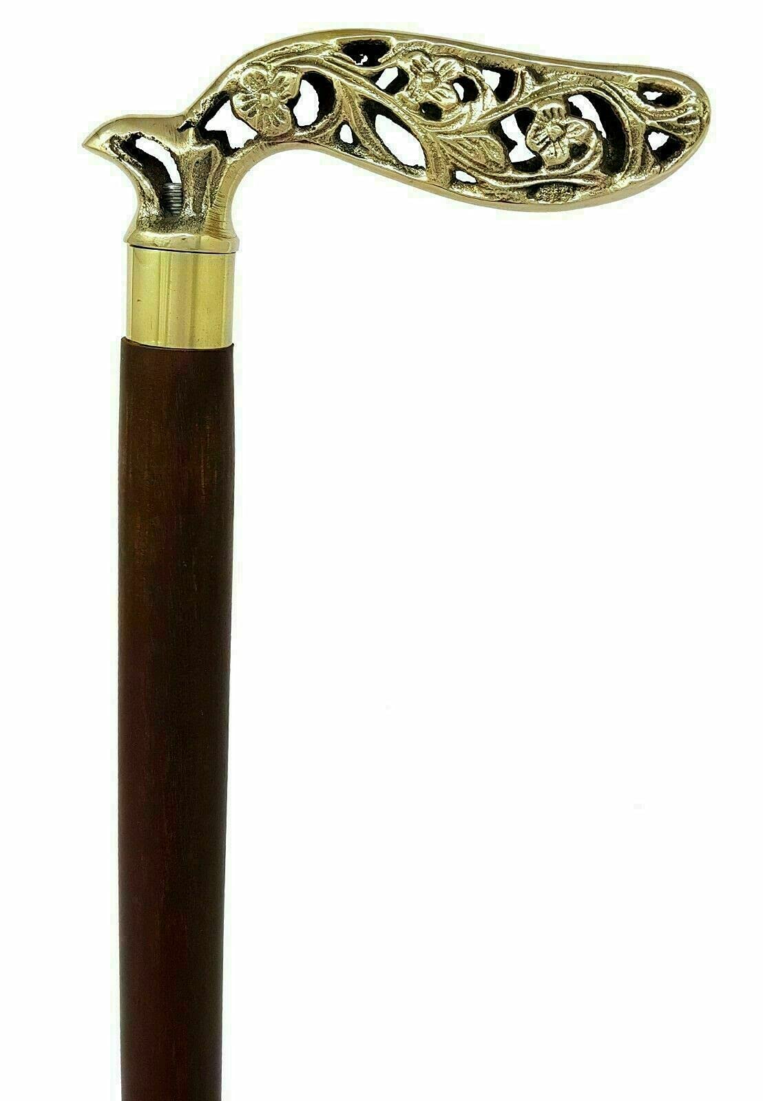 Aiysa Collection Designer Brass Derby Design Head Handle Wooden Vintage Cane Wooden Walking Stick