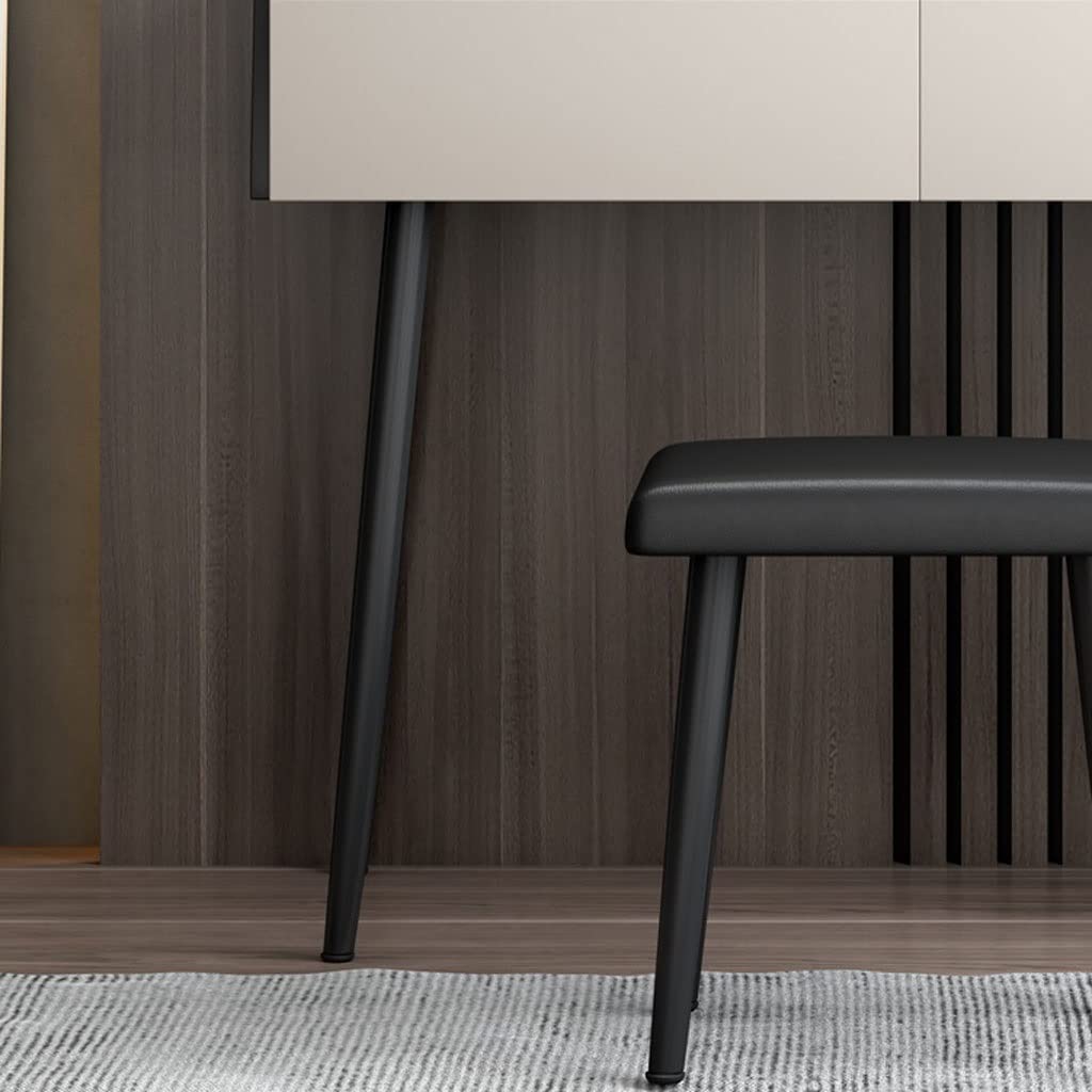Tavolo da trucco con touch screen, elegante design in ardesia, specchio illuminato con cassetto, elegante tavolo da toeletta per camera da letto, stazione di trucco moderna per gli amanti della