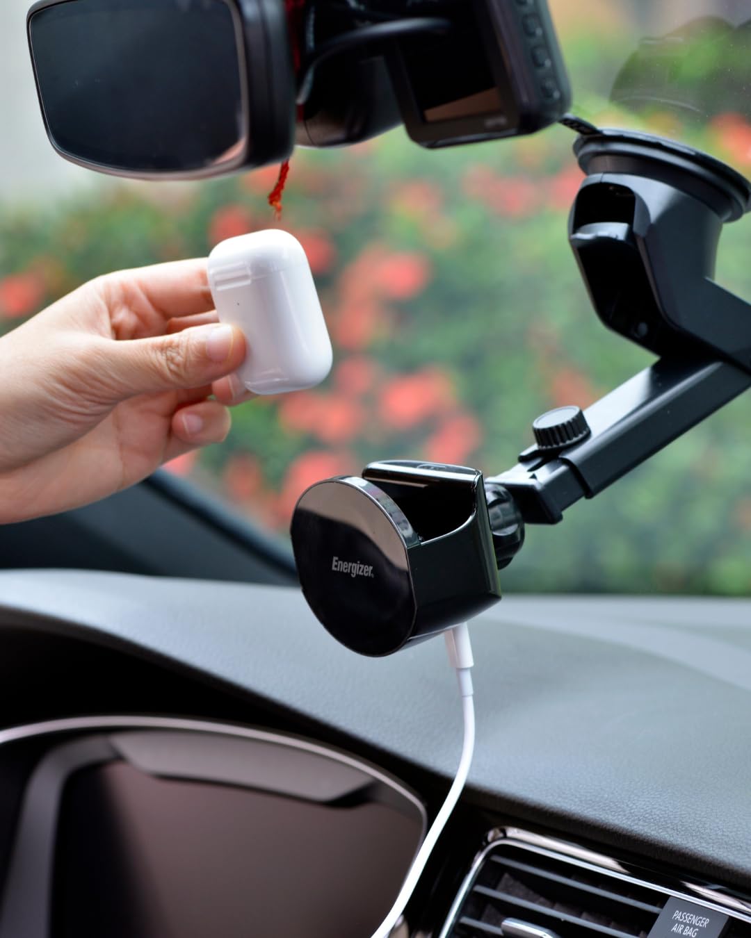 Energizer Bezprzewodowa ładowarka samochodowa MagSafe 15W, uniwersalny magnetyczny uchwyt samochodowy na telefon Energizer, uchwyt na telefon komórkowy z szybkim ładowaniem iPhone Android, dysza na