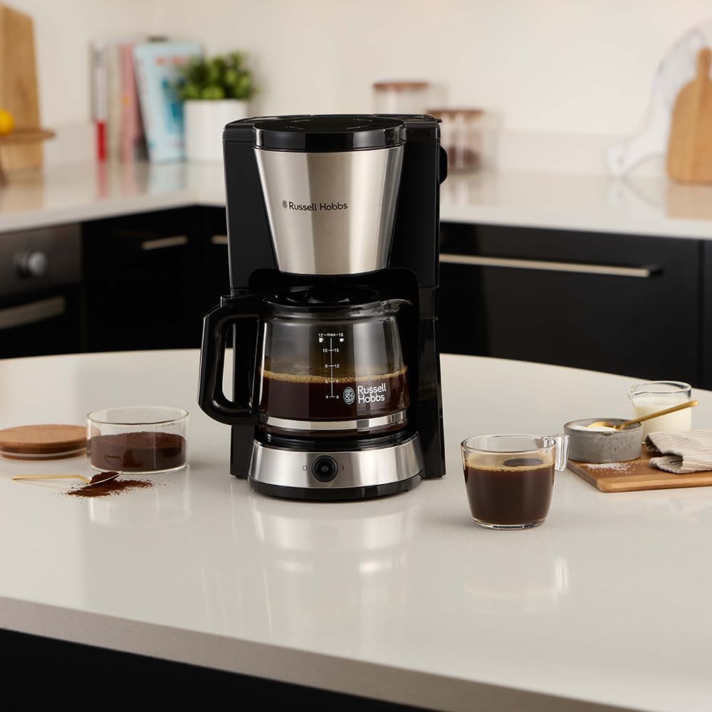 Russell Hobbs coffee machine open lid and filter area