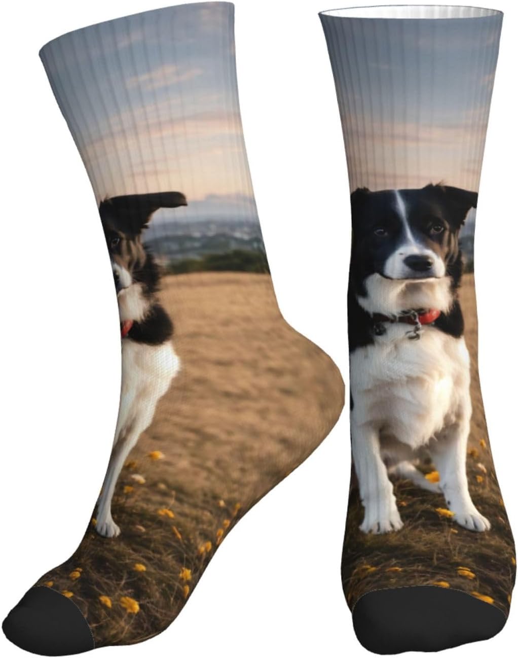 puppies dog Print Adult Mid-Calf Socks Casual Athletic for men and women breathable comfortable socks