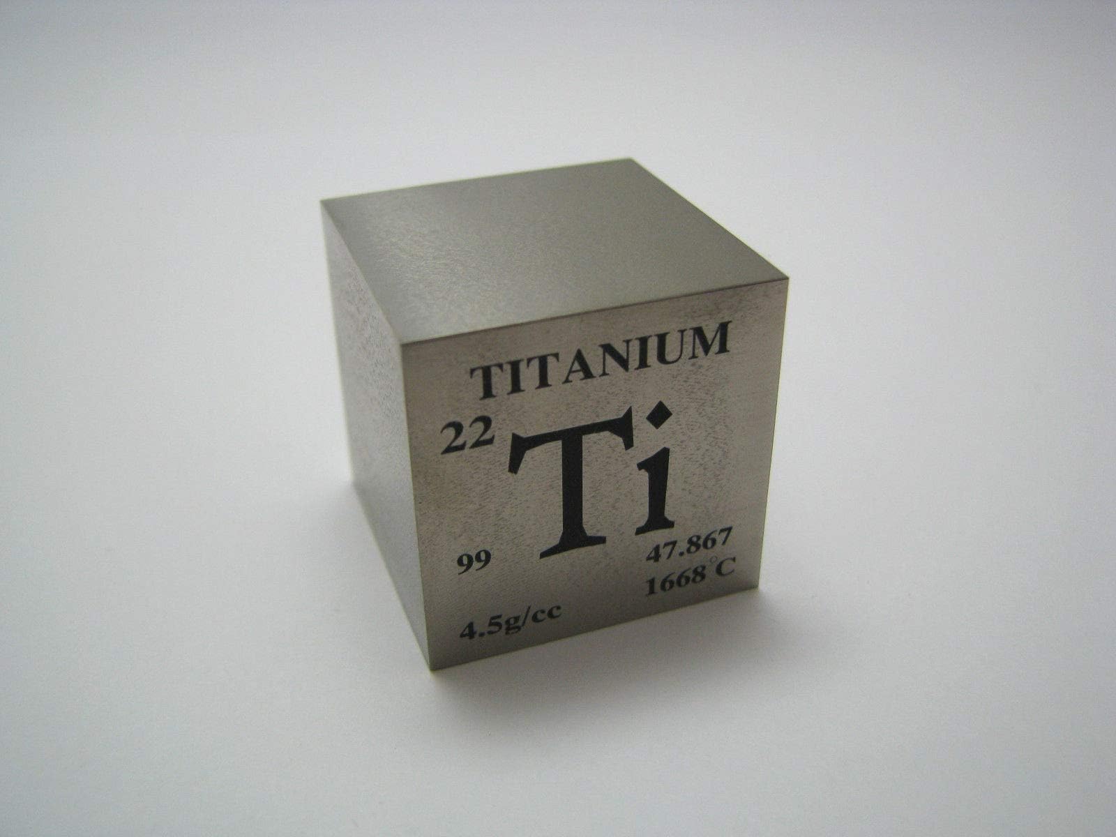 1 Pound (456 Grams) Titanium Bullion/Paperweight - Cube Shaped - Minted with The Chemical Element Ti (Titanium) Datas