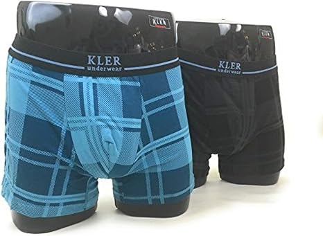 kler-Pack x 6 Calzoncillos Boxer Hombre algodón (3 Azul + 3 Gris Negro):  Amazon.es: Ropa