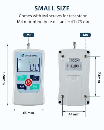 5N Digital Force Gauge Push Pull Tester Portable with Case | Auto Backlit LCD Large Screen Auto Power Off Units N/LB/Kg/Oz High Precision Sensor For School Lab Mechanical Physics