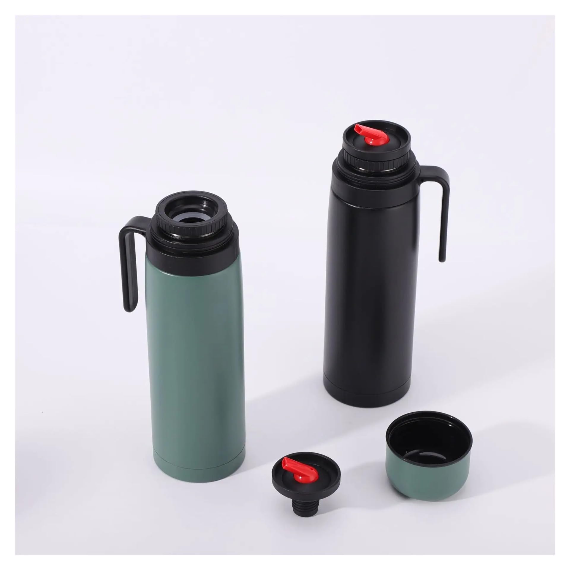 Taza aislada al vacío con mango de acero inoxidable 304 | Olla for beber grande for deportes de viaje al aire libre(White)