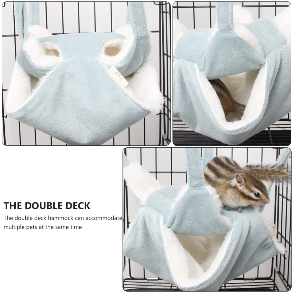 Mipcase 3stücke Hamster Hängematte Aus Flanell Doppellagige Schlafhängematte Für Kleintiere Mit Haken Für Winter Und Herbst Geeignet Für Hamster Frettchen Und Andere Nager