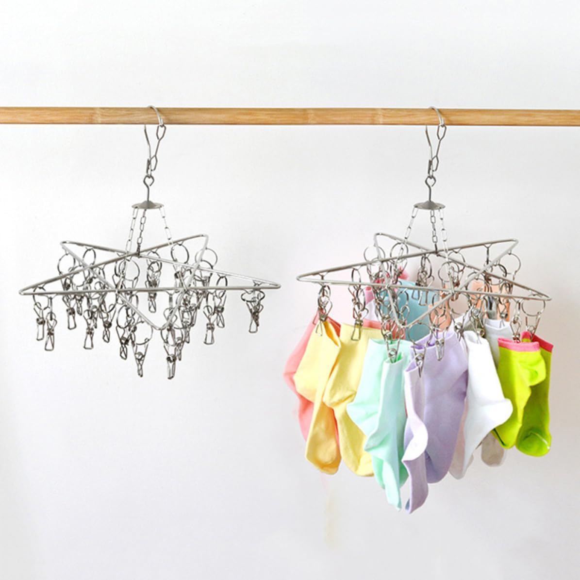 Star Shape Sock Drying Rack, Stainless Steel Multi Use Laundry Hanger