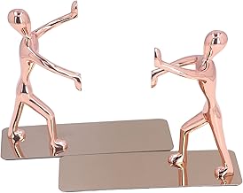 2 pçs suportes de livro decorativos de liga de zinco resistente para livros, suporte para livros antiderrapante, suporte para livros de metal para prateleiras, suporte para livros, rolha de livros para livros, filmes, revistas, videogames, estante/estante