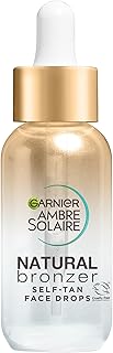 Ambre Solaire Natural Bronzer Self Tan Drops for Face, with Hyaluronic Acid & Coconut Water, Gradual & Natural Looking Tan, Vegan Formula 30ml