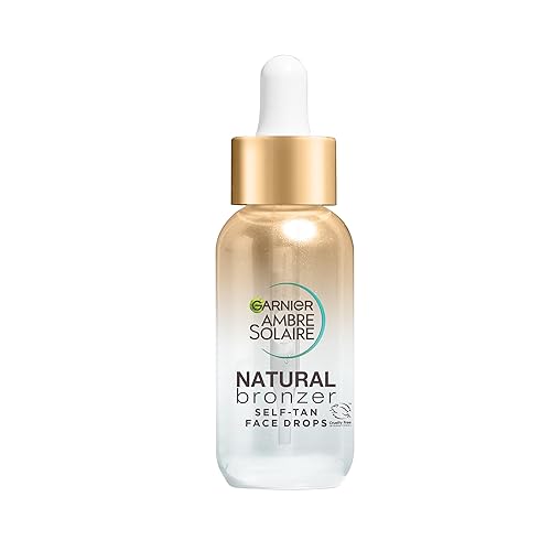 Garnier Ambre Solaire Natural Bronzer Self Tan Drops for Face, with Hyaluronic Acid & Coconut Water, Gradual & Natural Looking Tan, Vegan Formula 30ml - Tan Drops