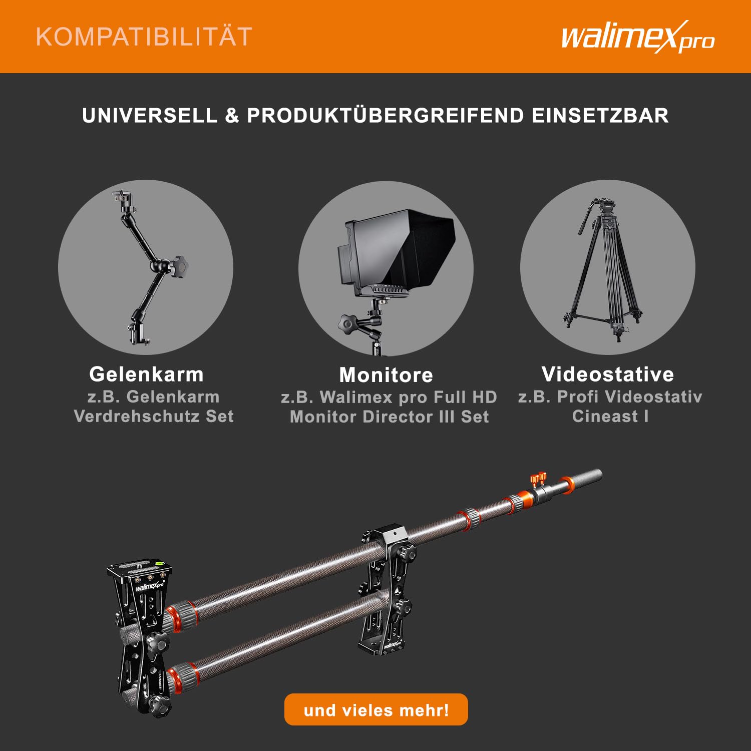 Walimex Pro Carbon Kamera Jib Traveller 7.2 schwarz