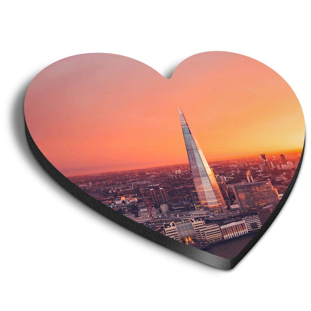 1 x Heart MDF Magnets - City Of London Skyline The Shard 16857