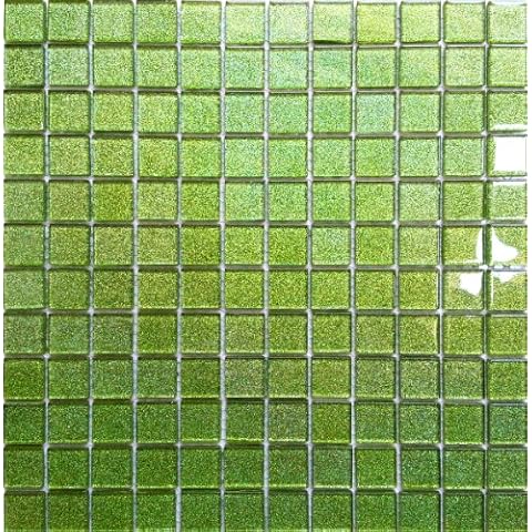 30x30cm Green Glitter Glass Mosaic Tiles Cover