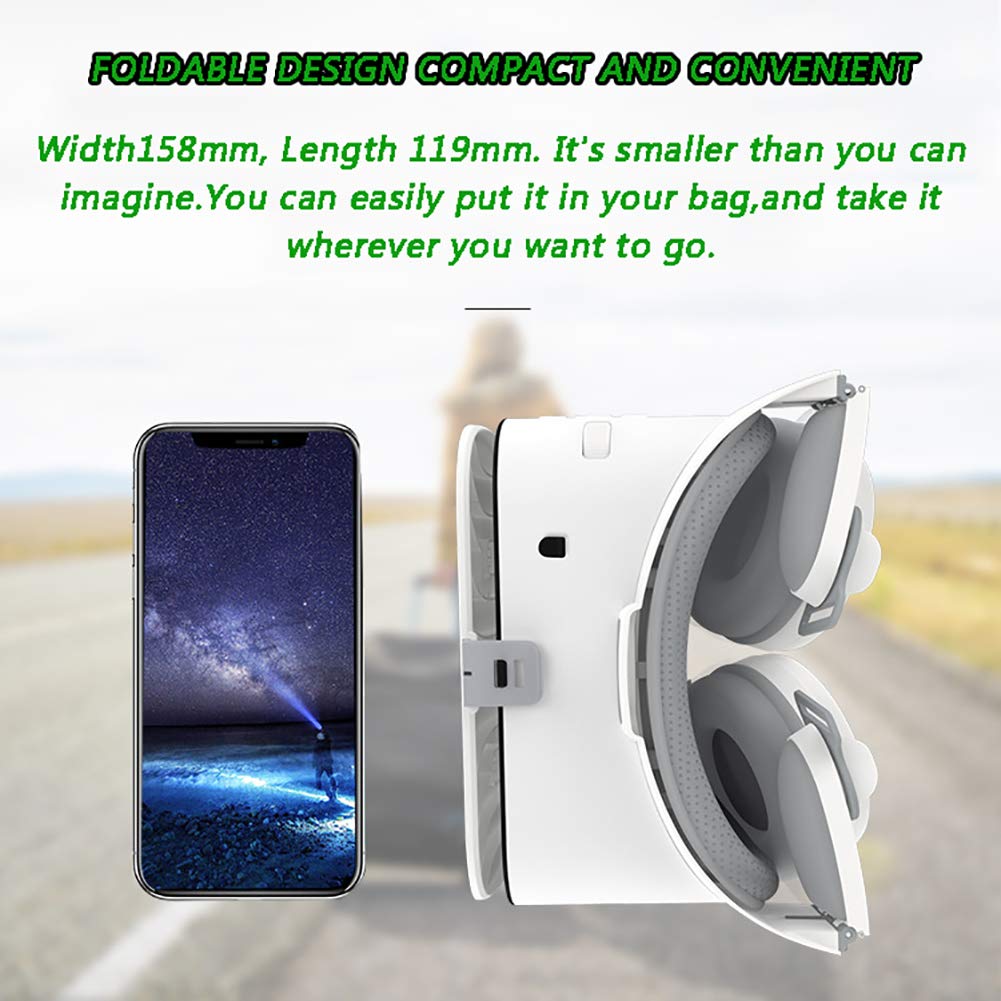 Occhiali Video 3D VR, Cuffie per Realtà Virtuale HD con Gamepad, Occhiali VR per TV, Film E Videogiochi Compatibili con iOS, Telefoni Android