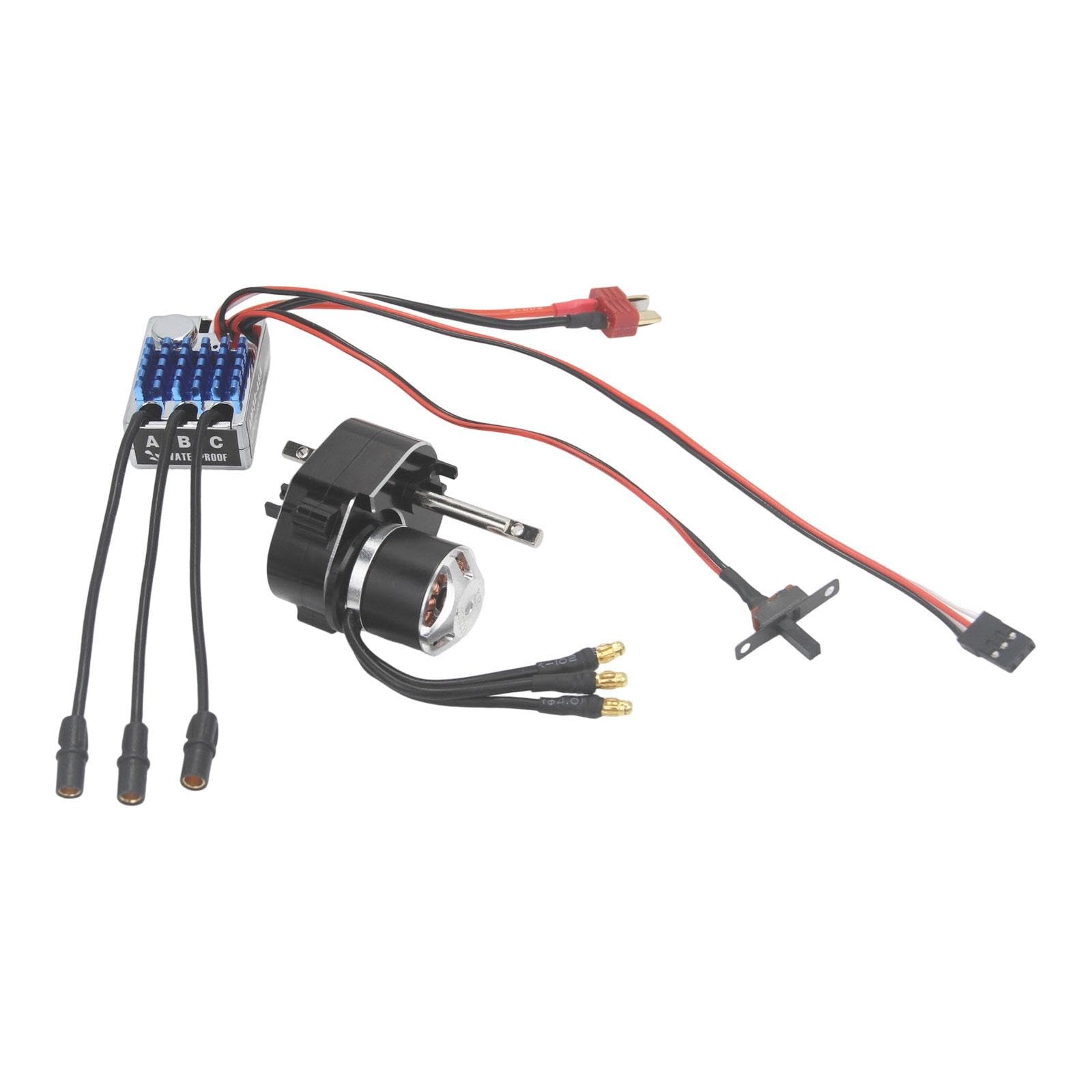 Colcolo Bürstenloser Motor -Metall -Getriebe ESC -Set RC -Zubehör für 1/12 RC -Autoersatzreparatur 23222600KV Motor für MN82 MN99S MN168, Schwarz Sm3.0
