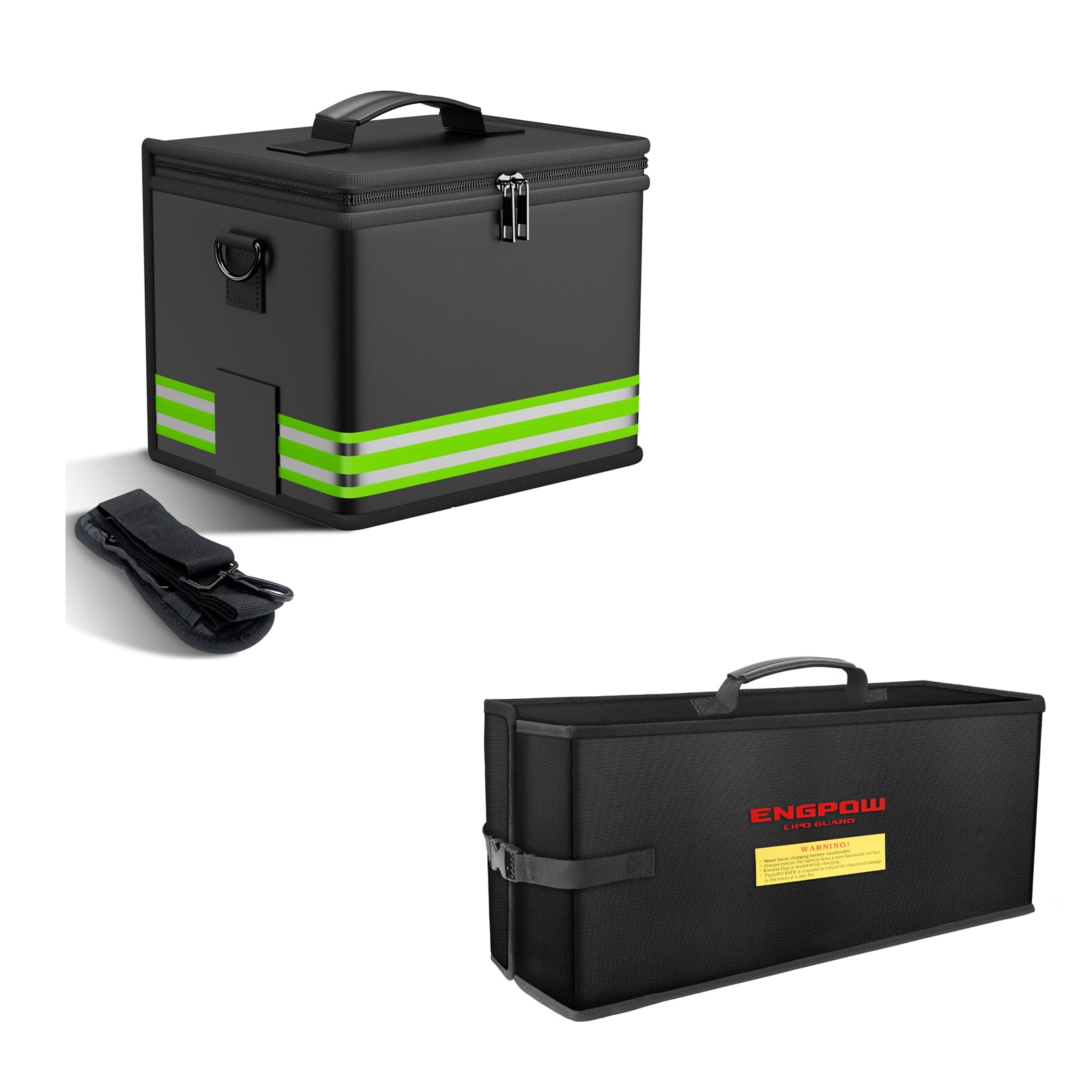 ENGPOW Lipo Safe Bag Feuerfeste,Explosionsgeschützte Akku Tasche Lipo-Akku-Aufbewahrungsbox LiPo Guard Safe Bag Schutztresortasche zum Laden und Aufbewahren mit Doppelreißverschluss