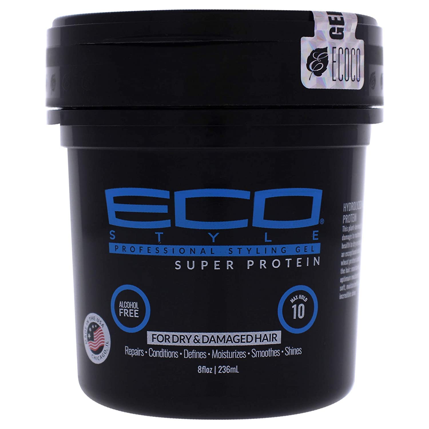 Eco Style ECOCO Gel Regular Super Protein Provides Gravity Defying Hold & Long Lasting Shine, Helps Maintain Healthy Hair, Perfect for Pin Ups & Twist for All Hair Types, Clean Scent, 8 Oz Eco Style ECOCO Gel Regular Super Protein Provides Gravity Defying Hold & Long Lasting Shine, Helps Maintain Healthy Hair, Perfect for Pin Ups & Twist for All Hair Types, Clean Scent, 8 Oz