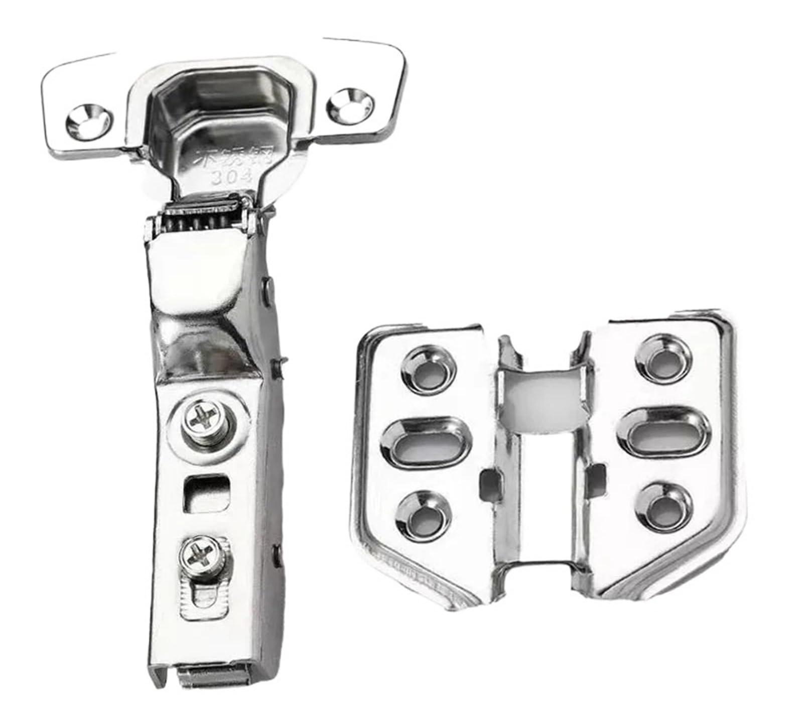 Charnière hydraulique armoire inox 304 pour porte de meuble 35mm