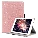 GUAGUA New iPad 2018 9.7 Case iPad 2017 9.7 Case Glitter 360 Degree Rotating Stand Full Body Cover Stylus Holder Smart Auto Wake/Sleep Protective Case for Apple iPad 9.7 inch 2018/2017 Rose Gold