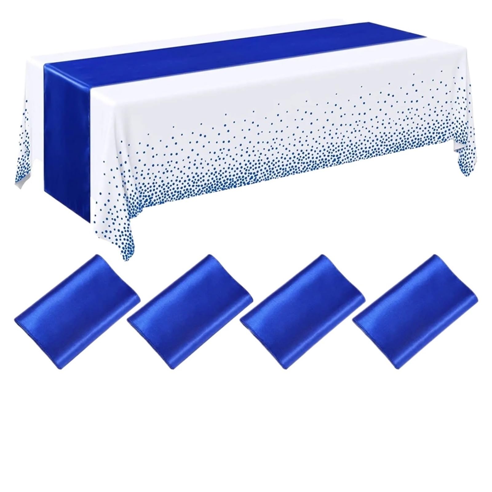 Satin Table Runners 4Pcs Plastic Tablecloths Table Runner Set