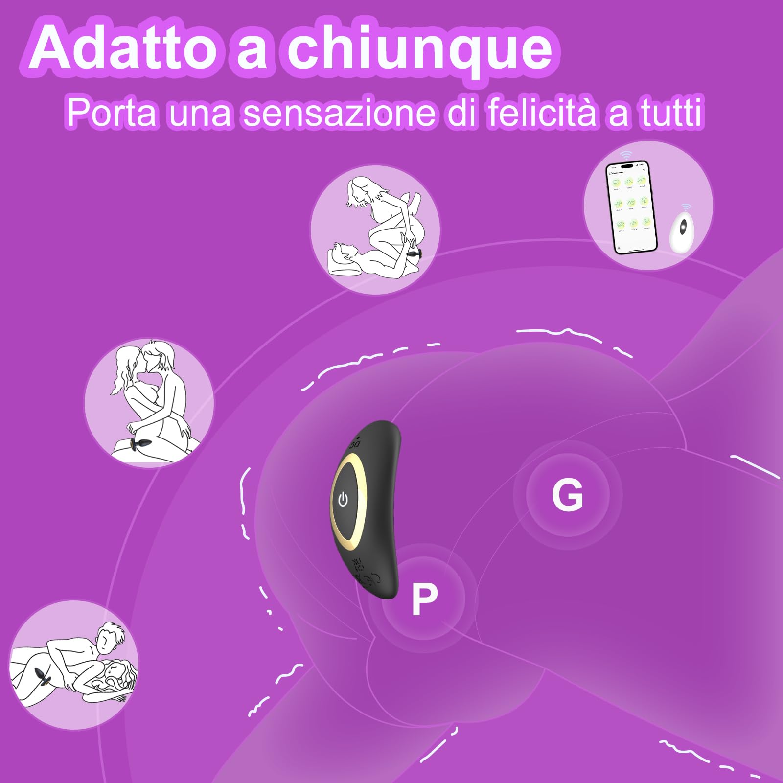 Vibratore Plug Anale Vibratoreper Donna Professionale con Telecomando APP Plug Anale-Dilatatore Donna (preto)