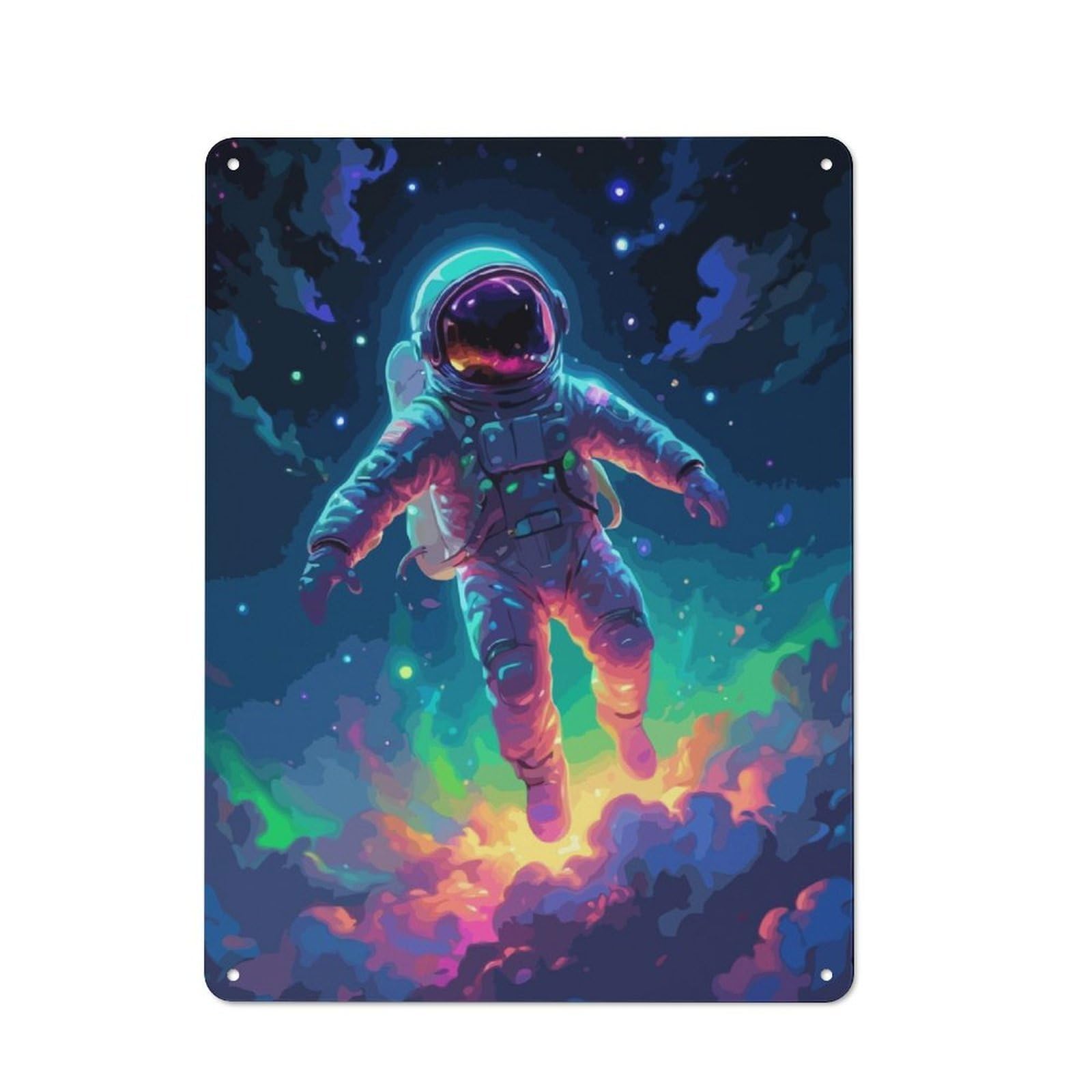 Vintage Astronaut On The Space Decorative Metal Plaque 40x30cm, Garden Room Wall Plaque for Shed, Garden Room, Porch Or Garage