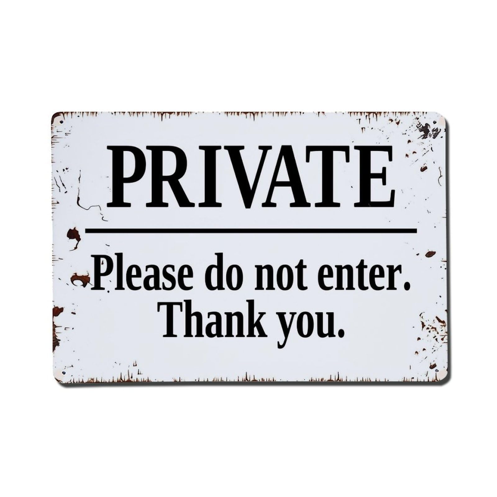 Private Sign With Rustic Tin Sign Metal Poster Vintage Metal Signs for Home Man Cave Bar Cafe Kitchen laundry room Wall Decorations Gift 8x12Inch
