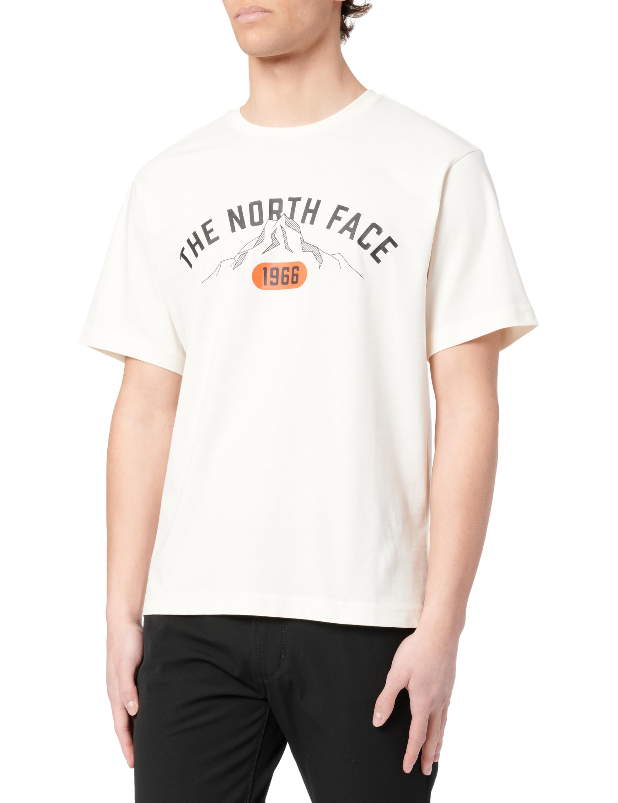 The North Face Men's S/S Varsity Graphic T-Shirt, White Dune, XS