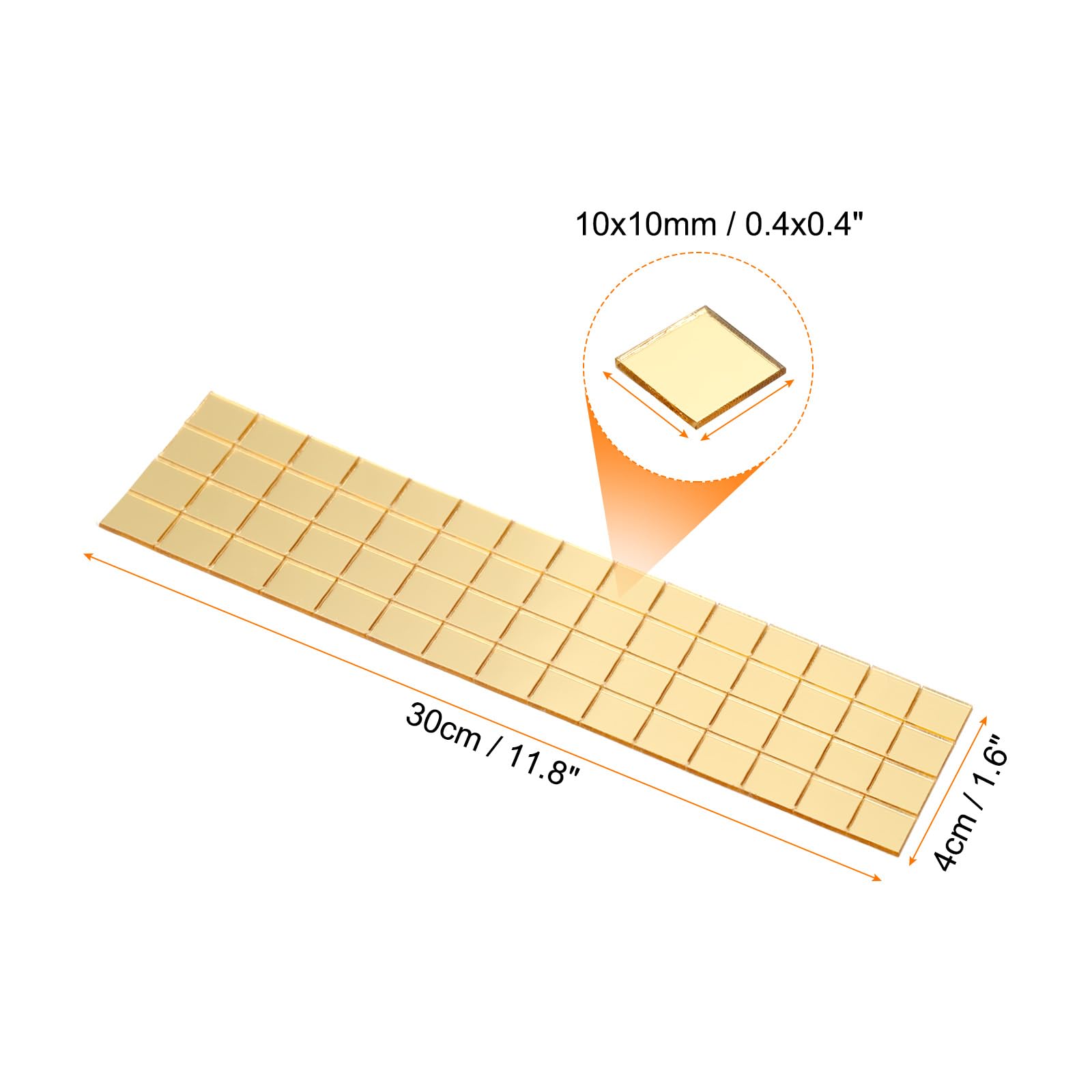 QUARKZMAN Selbstklebende Spiegelmosaikfliesen – 7200 Stück, 5x5mm, Rot, Für DIY, Disco-Ball & Deko