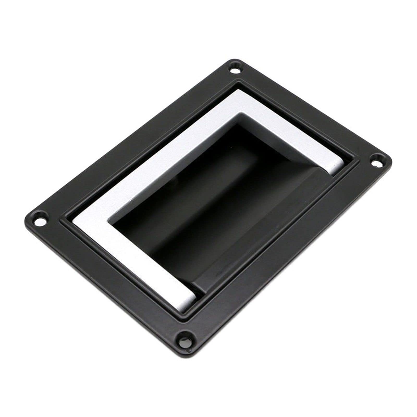 ROHCGHC recessed Foldable Handle, 1PCS Industrial Handle Zinc Alloy Embedded Folding Tool Box Chest Pull(Noir)