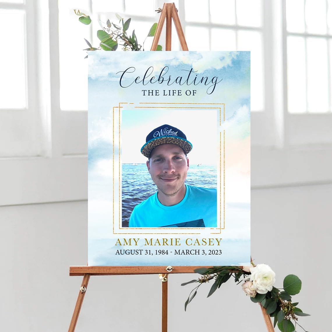 Personalized Funeral Welcome Sign, Celebration of Life Sign, Memorial Sign, In Loving Memory Sign, Memorial Decoration, Celebration of Life Decoration, Heavenly Sign, Heavenly Decoration #6