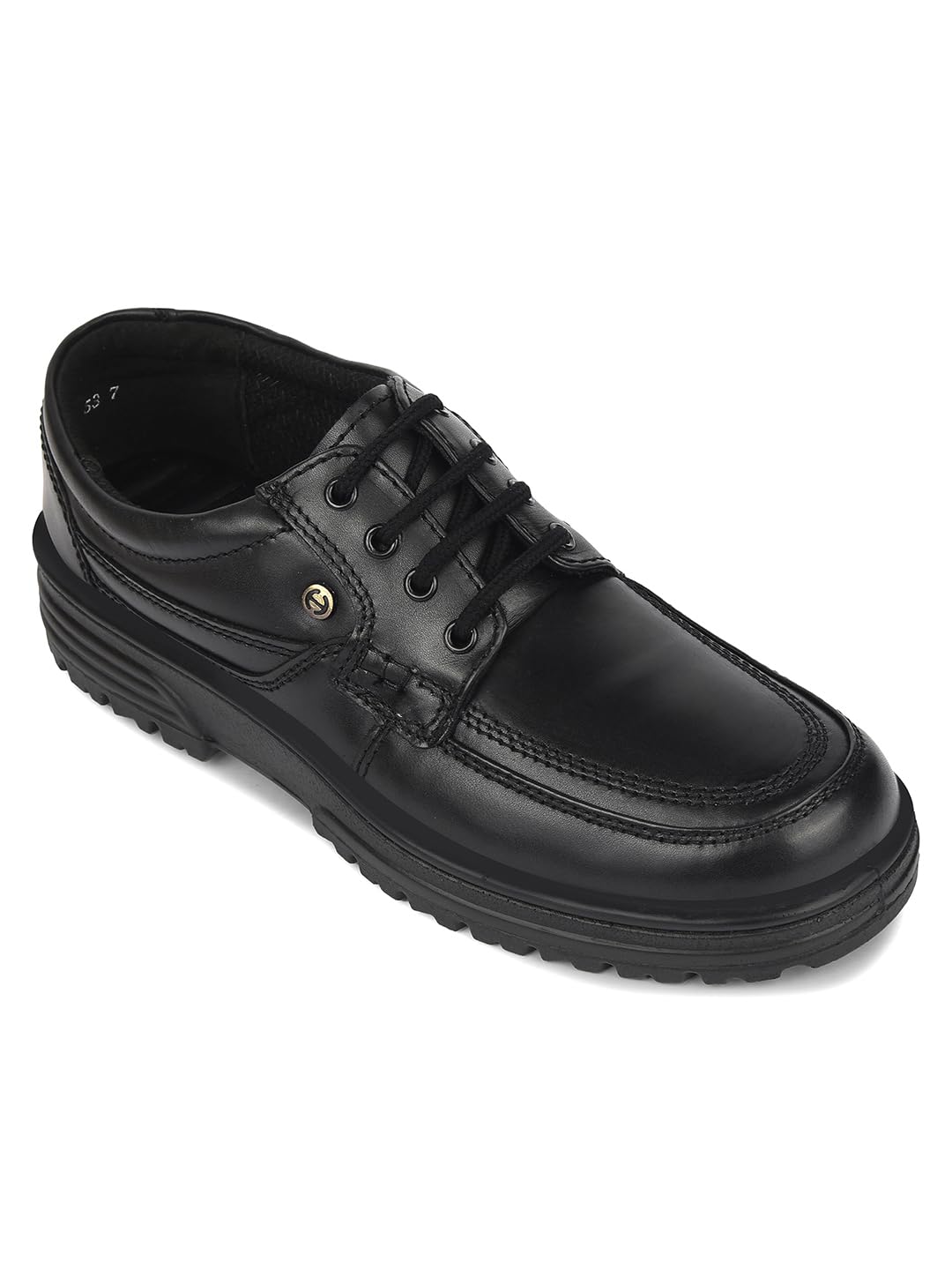 Healers 719053AN Mens Formal Lacing Derby Shoes - Black & Camel | Synthetic Leather, Lace-Up Closure with Cushioned Footbed | Stylish Wedding & Office Footwear | Comfortable and Lightweight-image-0