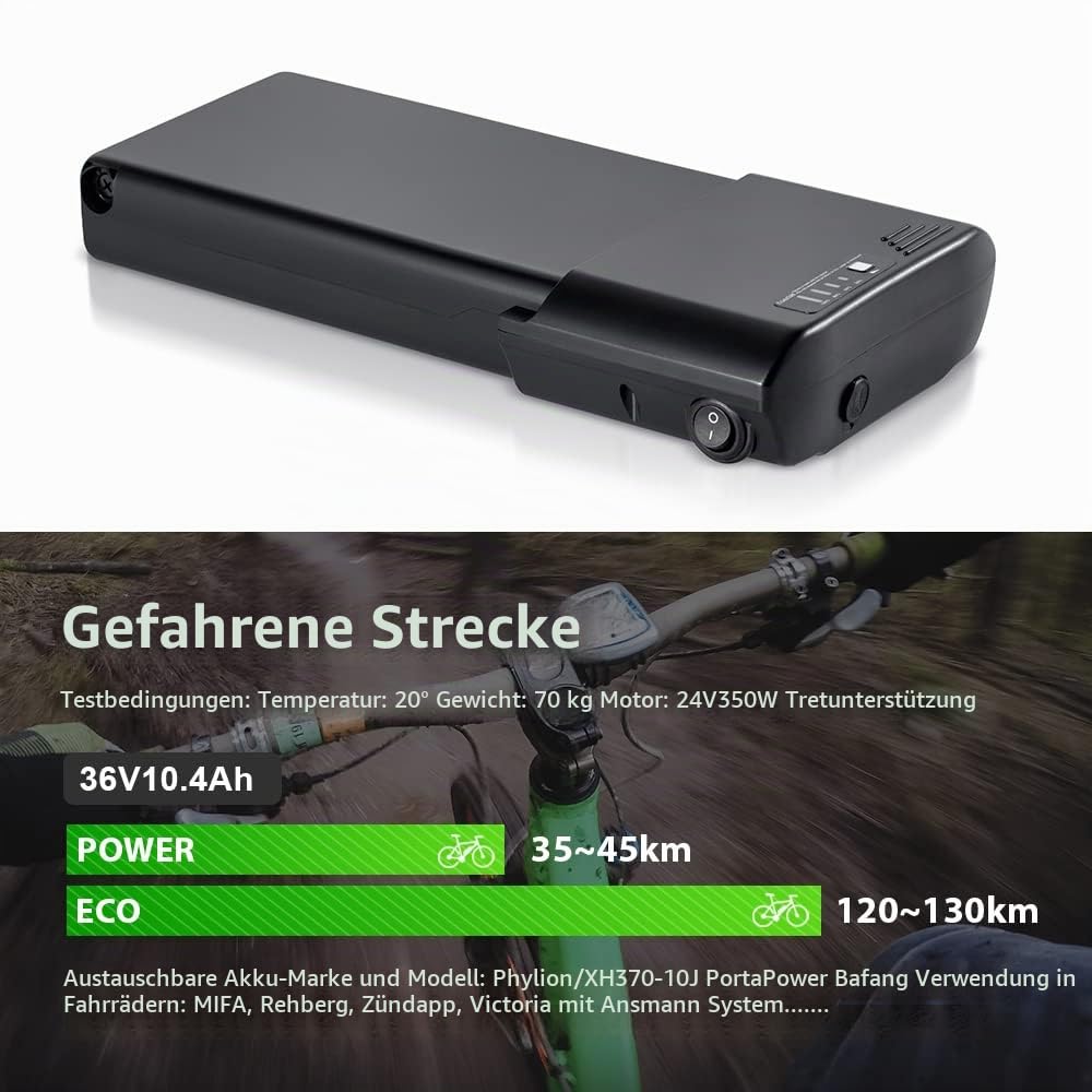 YOSE POWER Ebike Akku für Ansmann 36V 10.4Ah/14Ah Pedelec Batterie Ersatzaakku für Ansmann Kalkhoff MiFa BBF Bergsieger Zündapp