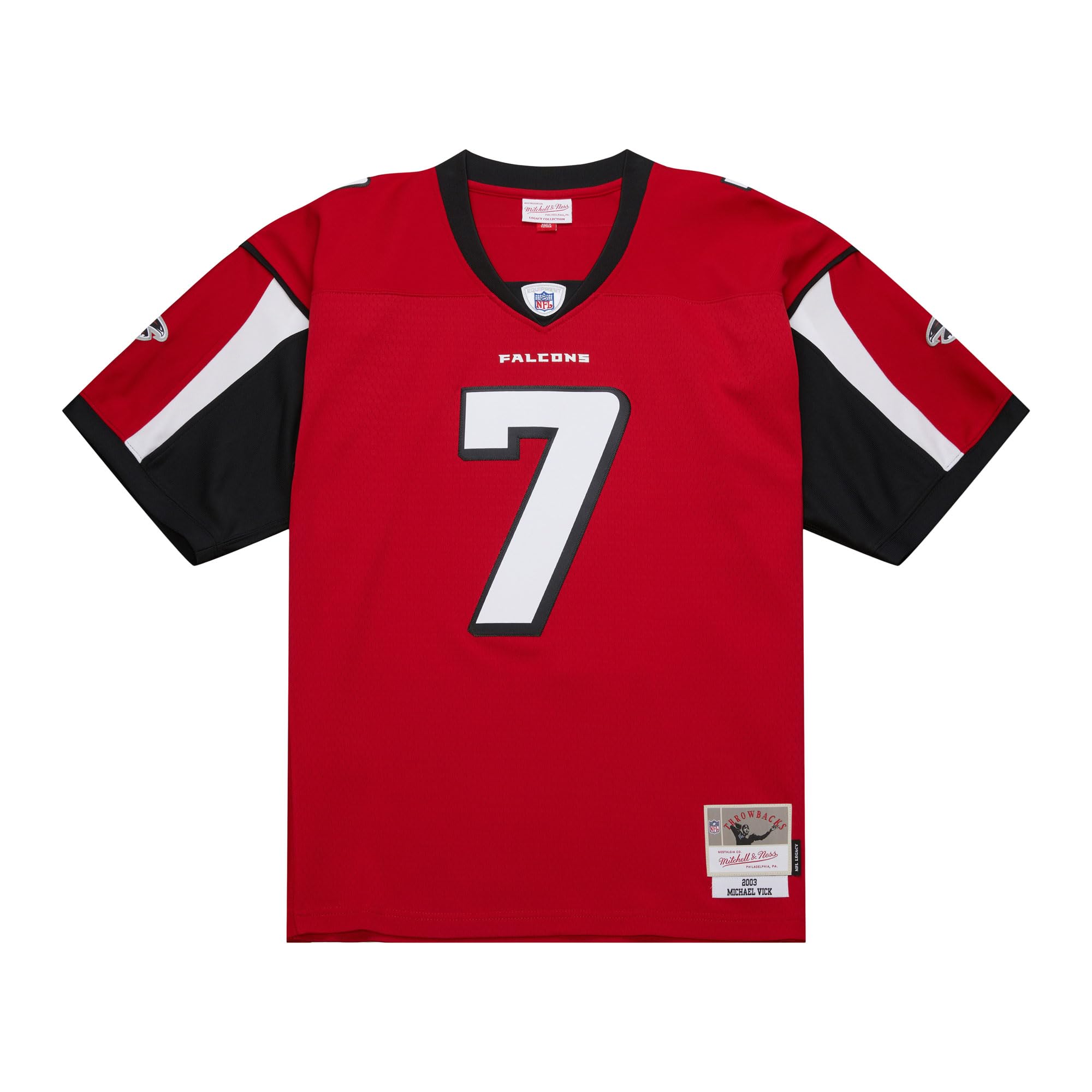 Mitchell & Ness NFL Throwbacks Collection Legacy Jersey Atlanta Falcons 2003 - Michael Vick, American Football, abbigliamento fitness, maglietta sportiva NFL-Merch