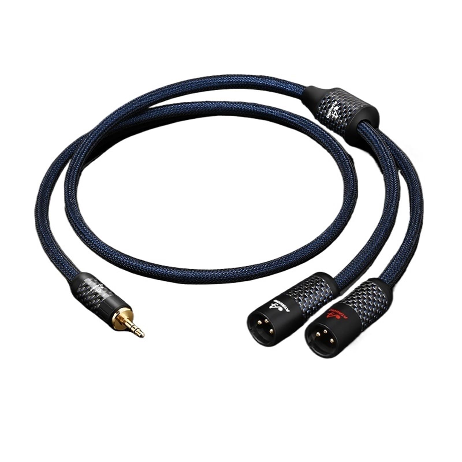 Kabel HiFi 3,5 na 2XLR czysty srebrny męski/żeński jack 3,5 mm do podwójnego XLRR 3-pinowy do AMP PC Mixer Wysokiej jakości kabel audio (3,5 do 2XLR żeński, 0,5 m)