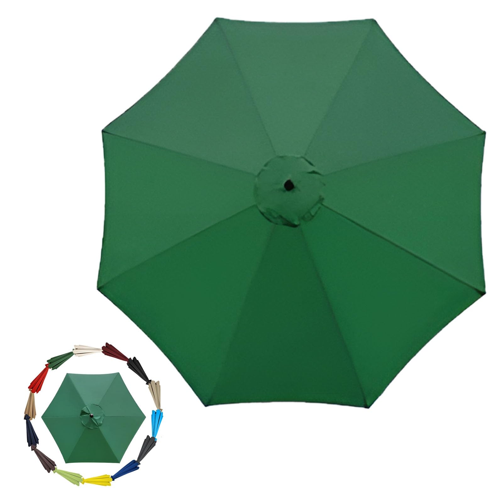 GZDXBF 200cm 270cm 300cm / 6ribs 8 Ribs Replacement Parasol Fabric Cover, Umbrella Cloth Replacement, Garden Parasol Canopy Cover(Color:Green,Size:6 ribs-2.7m(8.8ft)) — image 1