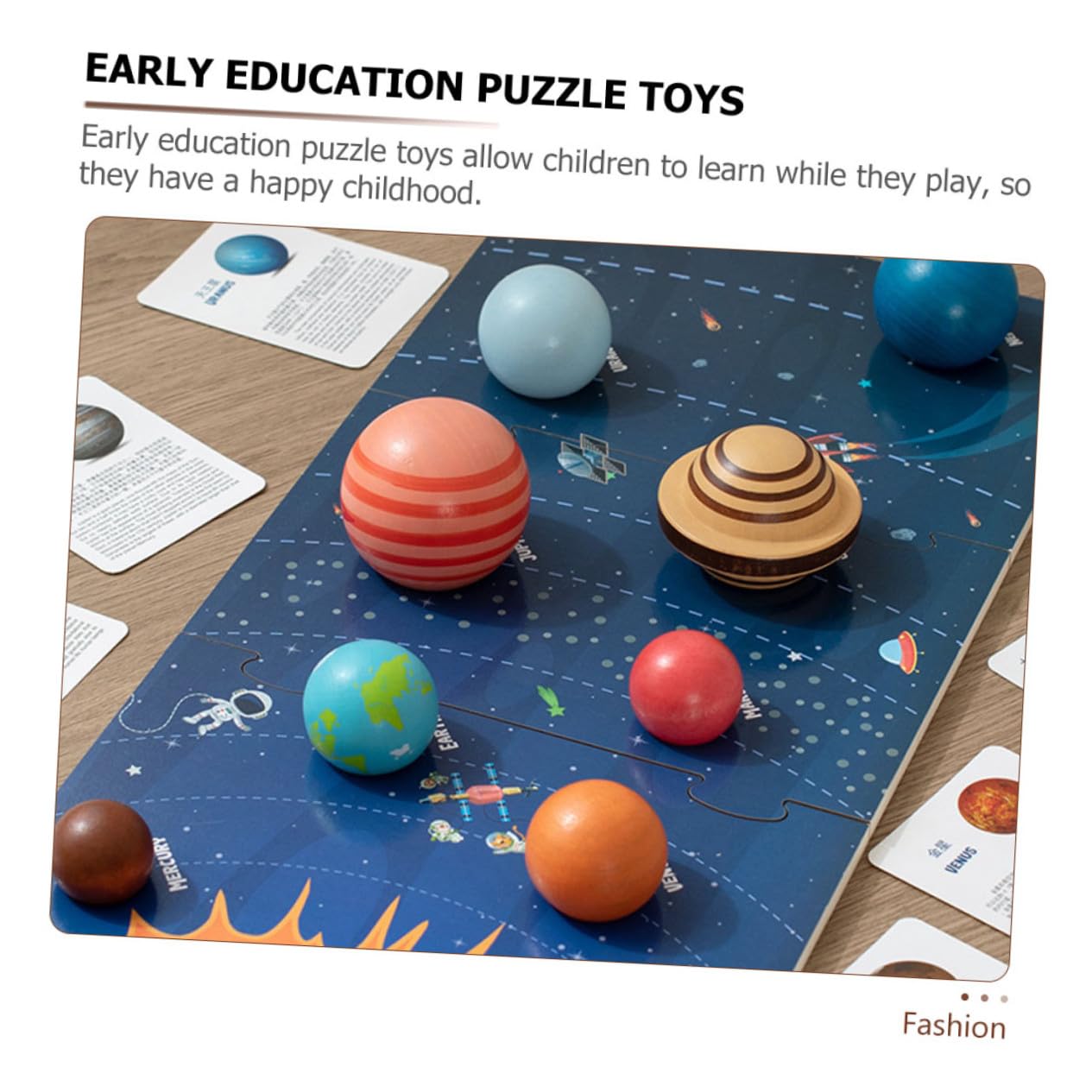 Rompecabezas y Aprendizaje Temprano de Planetas de Madera para Niños Modelo del Sistema Solar Juguete Educativo para Mejorar Habilidades Cognitivas