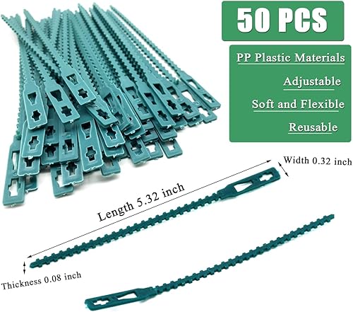 Miniatura 2 de 50 bandas de apoyo para estacas correas de árbol para estacas entrelazadas ajustables resistentes reutilizables para plantas de jardín de 532