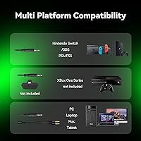 Vista 5 de A88 Auriculares para juegos con micrófono, auriculares estéreo con cancelación de ruido con cable con micrófono para PC, PS5, Xbox One Series X/s