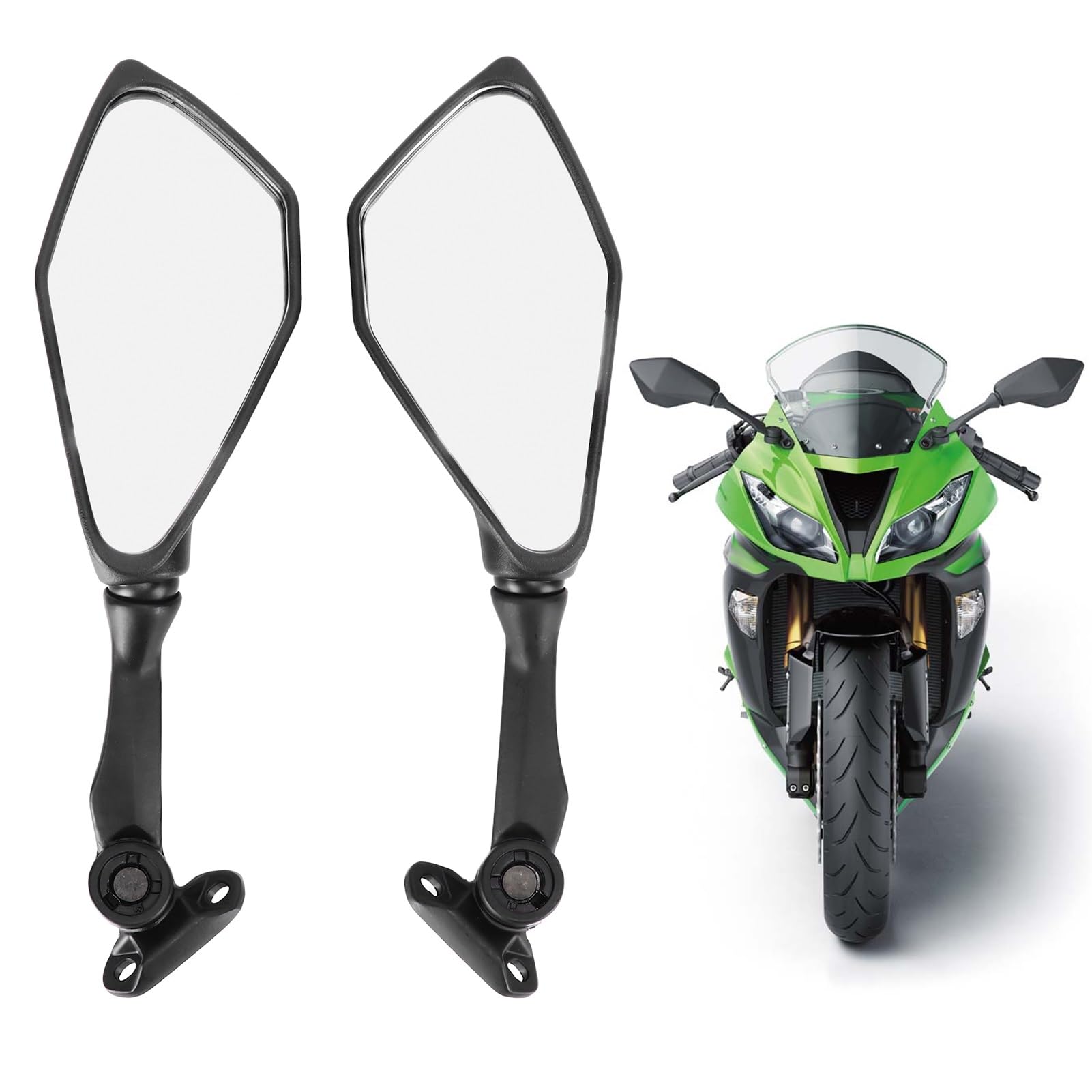 Moto Lusterko końcówkowe kierownicy Motocyklowa k Pasuje Do Ninja 300 250 ZX6R 636 300R EX300 ABS 2 Sztuk Lusterka Wsteczne Motocykla Składana Wymiana