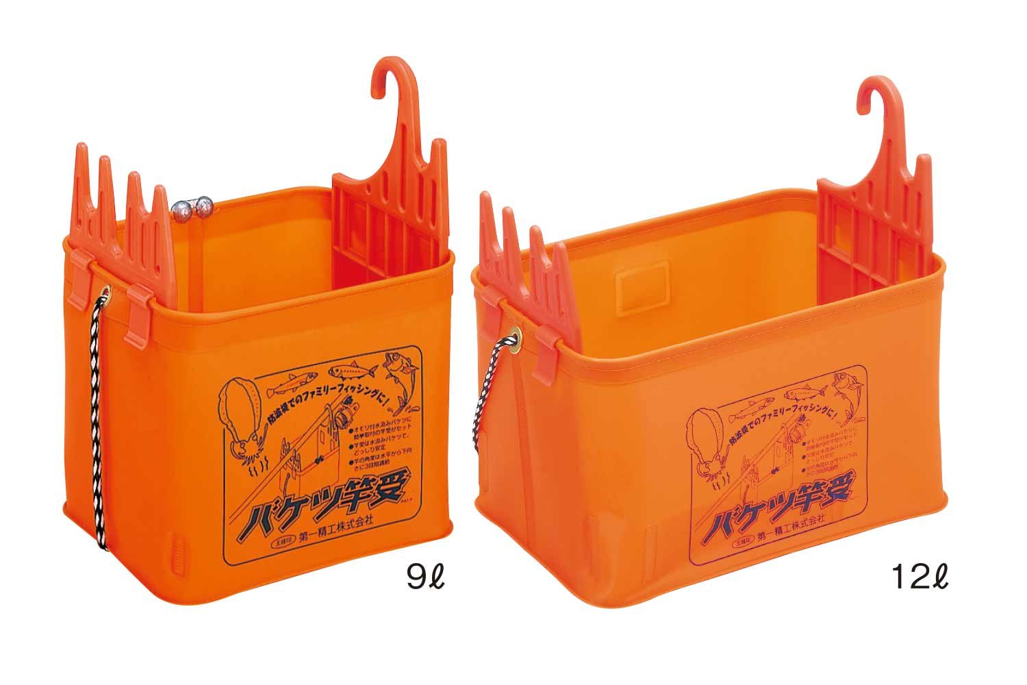 Daiichi Seiko Fishing Bucket, Bucket, Rod Holder, 3.6 gal (12 L), Red