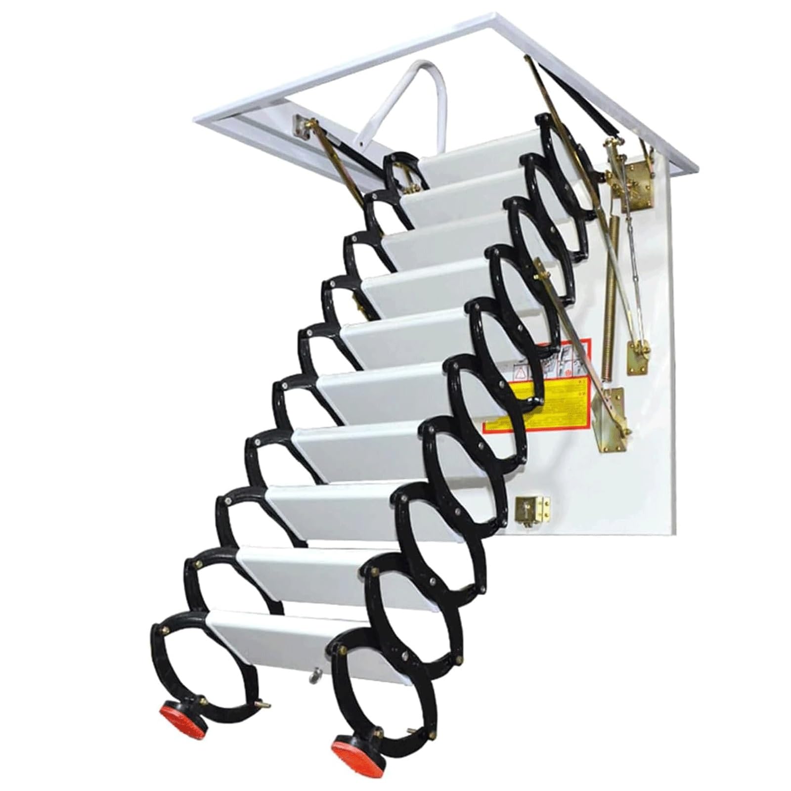 MUYRJLZX Attic Stair Pull Down Attic Ladder Carbon Steel Attic Ceiling Ladder Folding Loft Ladder Extension Attic Ladder Loft Stairs(70 * 120cm)