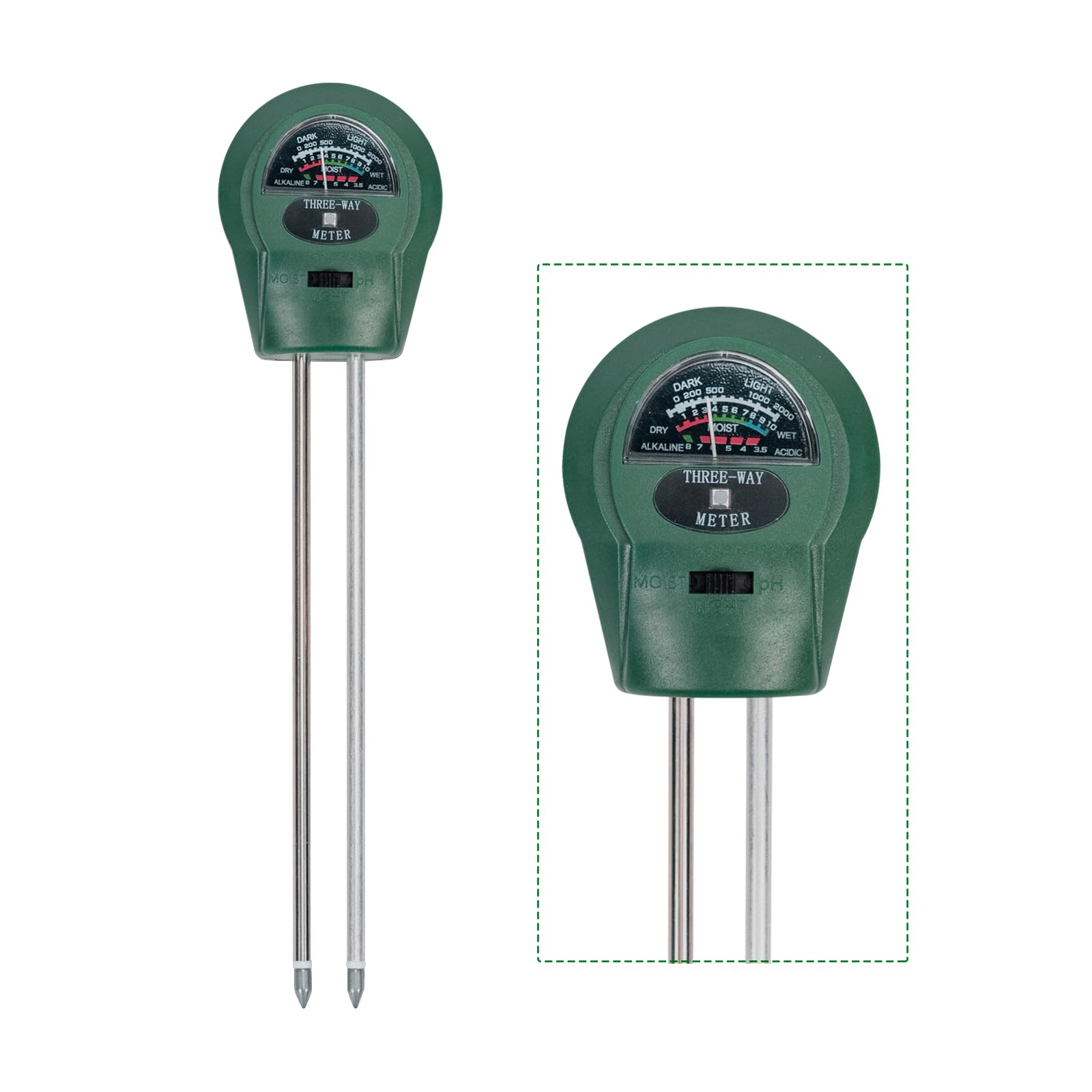Bamworld 3-in-1 Soil Moisture Meter Soil PH Tester and Plant Moisture Meter, Moisture Meter Plant for Gardening Lawn Farm Indoor Outdoor Plants, No Batteries Required