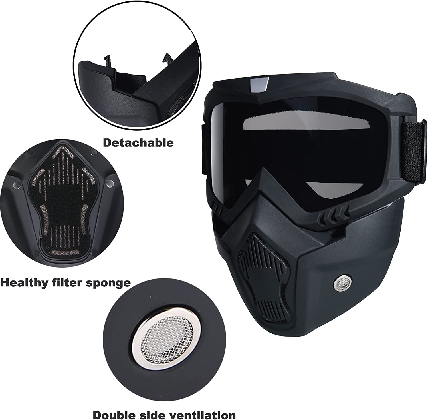 El casco de Airsoft puede ajustar el casco táctico ACH, y la máscara de Airsoft con gafas antivaho extraíbles se utiliza para deportes al aire libre de juegos de Airsoft Paintball CS