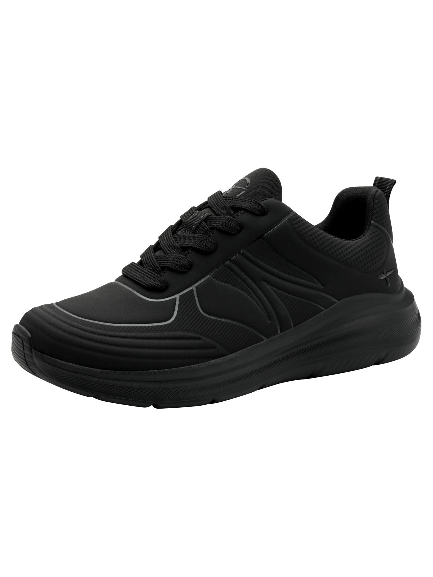 Tamaris Comfort Women’s Flat Sneakers with Chunky Sole Vegan, Black, 6,5 UK